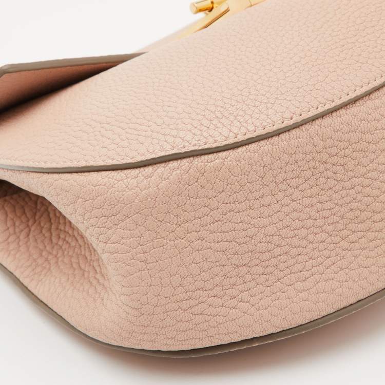 مملوكة مسبقًا Chloe Light Peach Leather Medium Drew Shoulder Bag