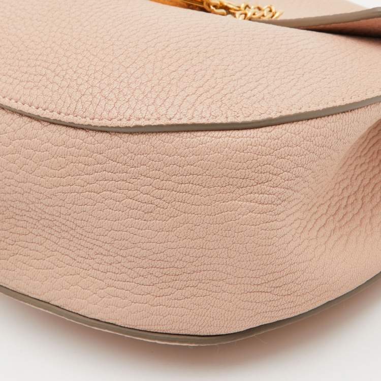 مملوكة مسبقًا Chloe Light Peach Leather Medium Drew Shoulder Bag