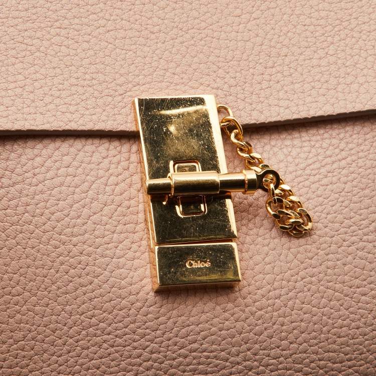 مملوكة مسبقًا Chloe Light Peach Leather Medium Drew Shoulder Bag