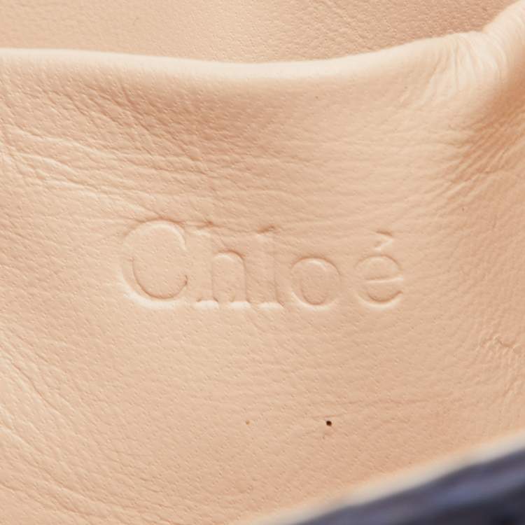 Pre Owned Chloé Navy Blue Sequins and Python Small Elsie Shoulder Bag