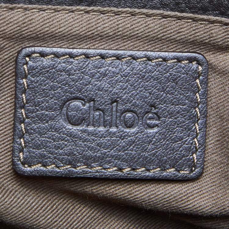Pre Owned Chloe Two Tone Green Python and Leather Large Marcie Satchel 