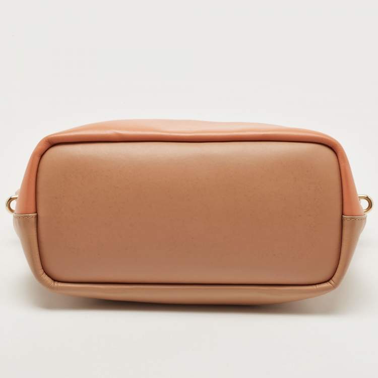 Pre Owned Chloe Beige/Peach Leather Small Baylee Tote