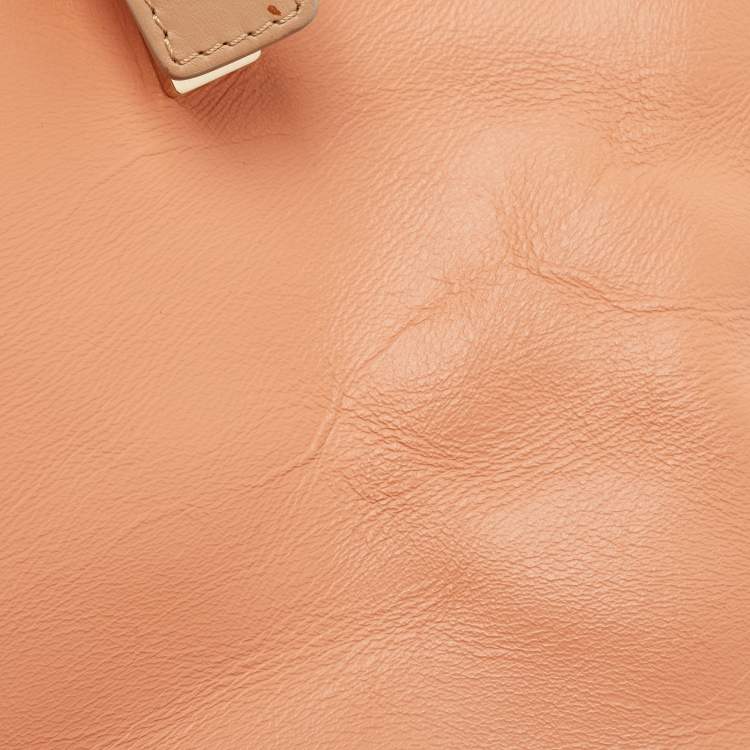 Pre Owned Chloe Beige/Peach Leather Small Baylee Tote