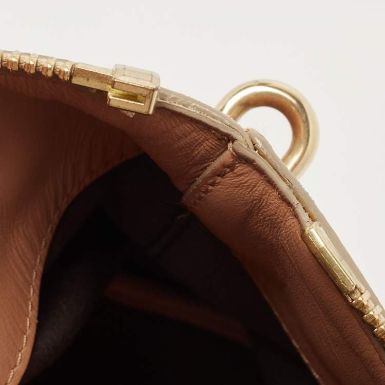 Pre Owned Chloe Beige/Peach Leather Small Baylee Tote