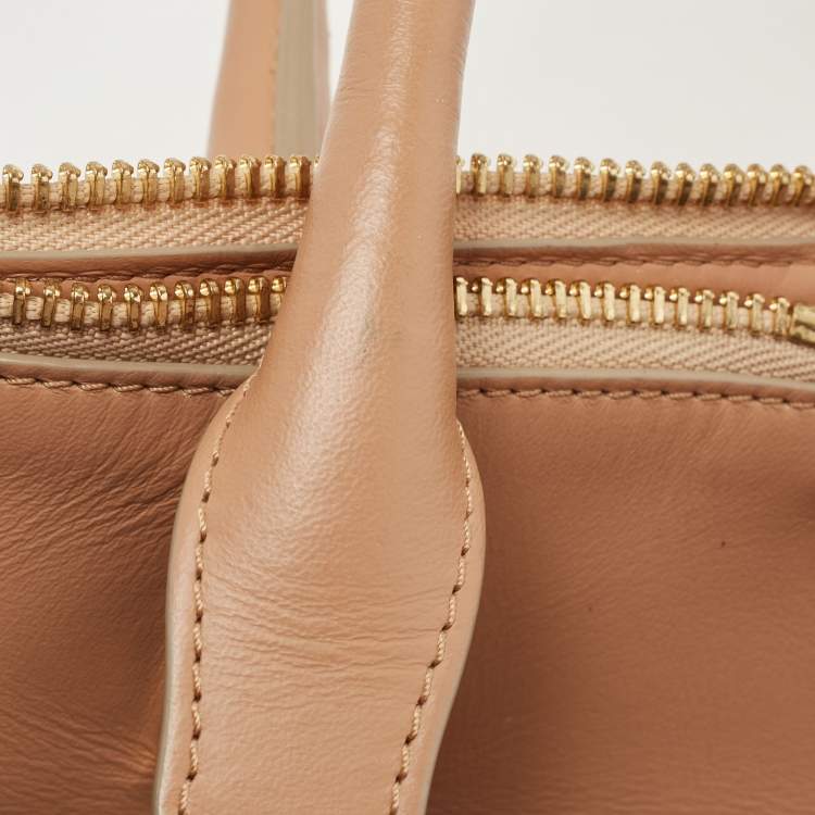 Pre Owned Chloe Beige/Peach Leather Small Baylee Tote