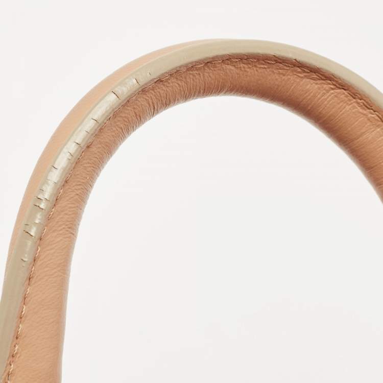 Pre Owned Chloe Beige/Peach Leather Small Baylee Tote