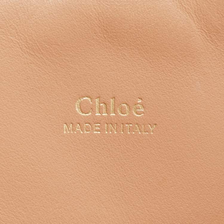 Pre Owned Chloe Beige/Peach Leather Small Baylee Tote