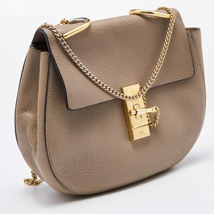 Pre Owned Chloe Beige Leather Medium Drew Shoulder Bag