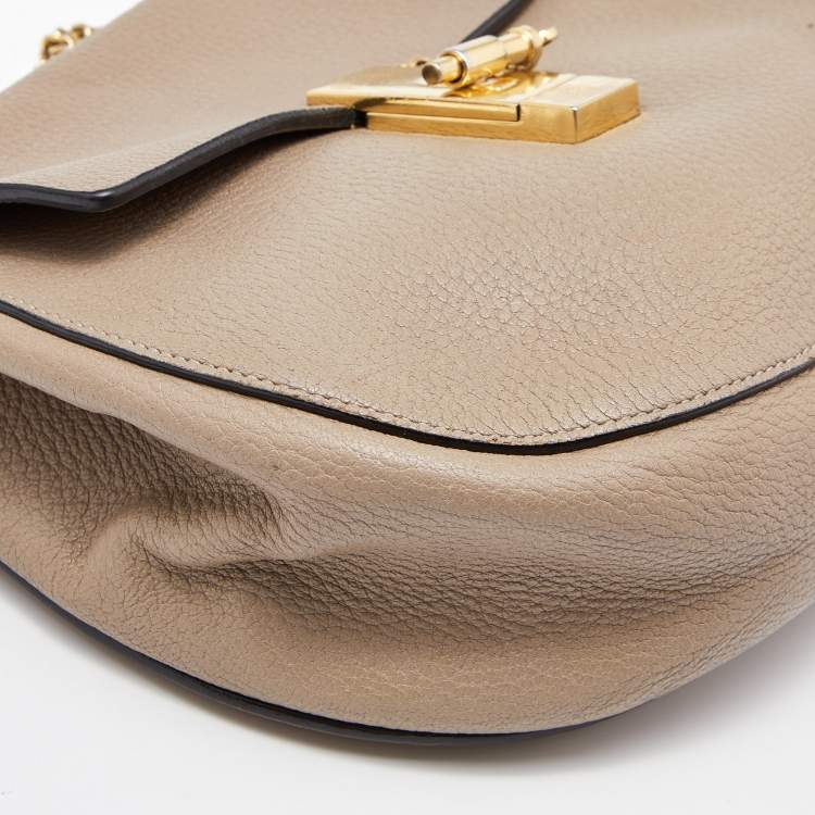 Pre Owned Chloe Beige Leather Medium Drew Shoulder Bag