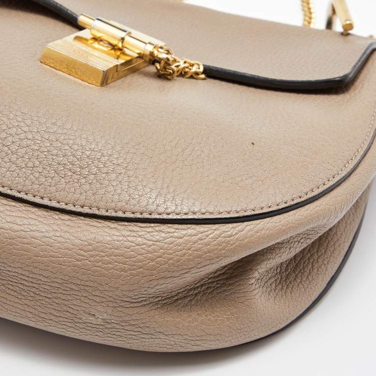 Pre Owned Chloe Beige Leather Medium Drew Shoulder Bag