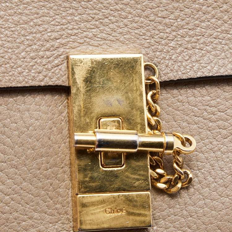 Pre Owned Chloe Beige Leather Medium Drew Shoulder Bag
