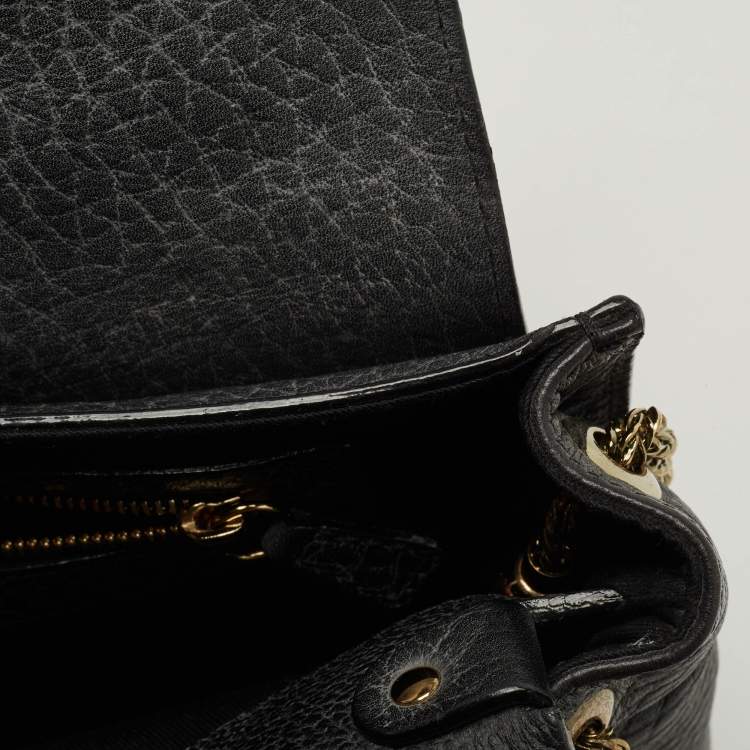 مملوكة مسبقًا Chloe Black Leather Medium Sally Flap Shoulder Bag