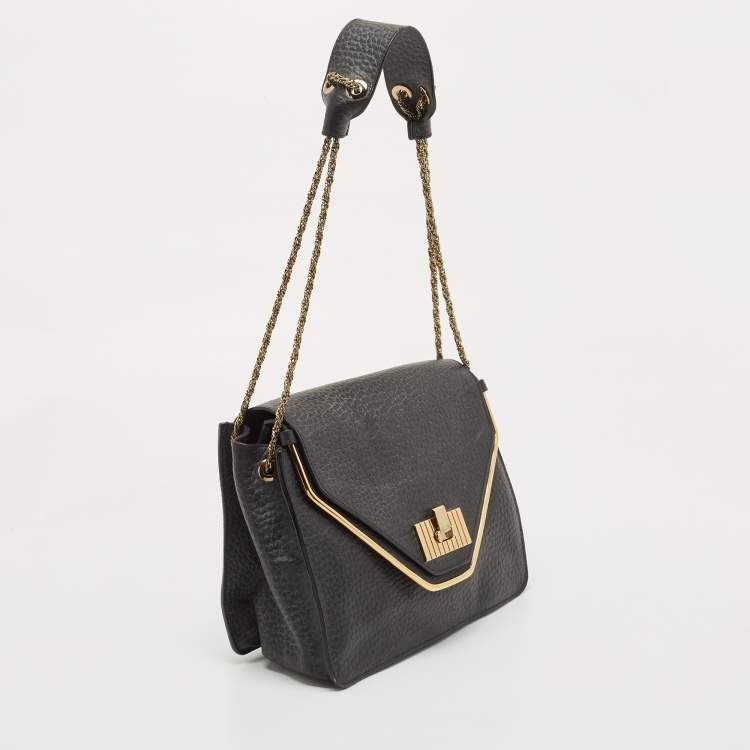 مملوكة مسبقًا Chloe Black Leather Medium Sally Flap Shoulder Bag