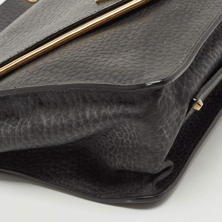 مملوكة مسبقًا Chloe Black Leather Medium Sally Flap Shoulder Bag
