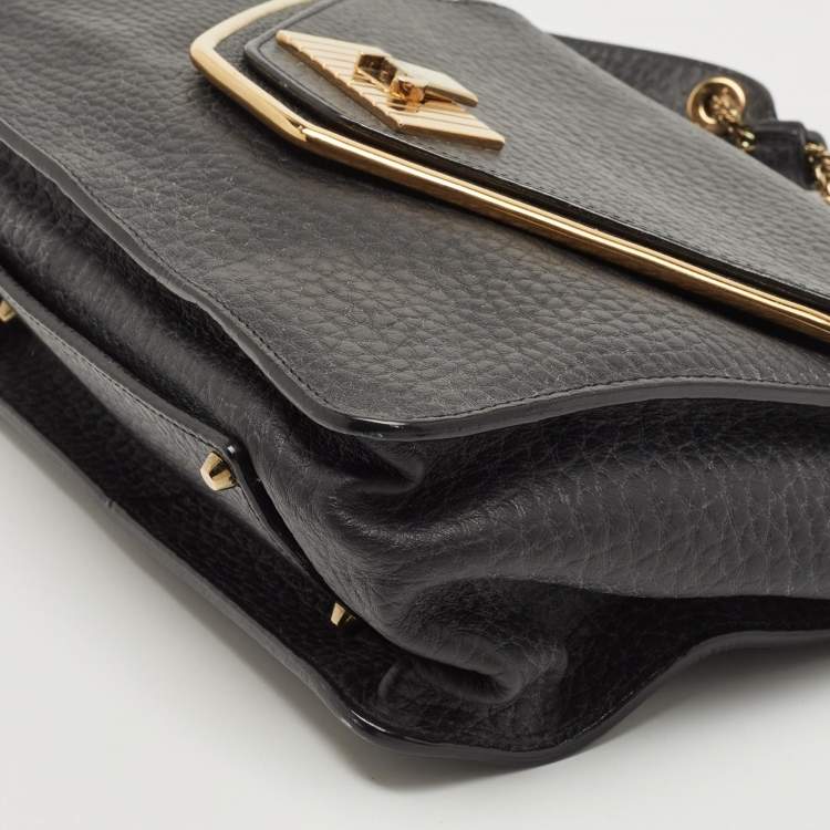 مملوكة مسبقًا Chloe Black Leather Medium Sally Flap Shoulder Bag