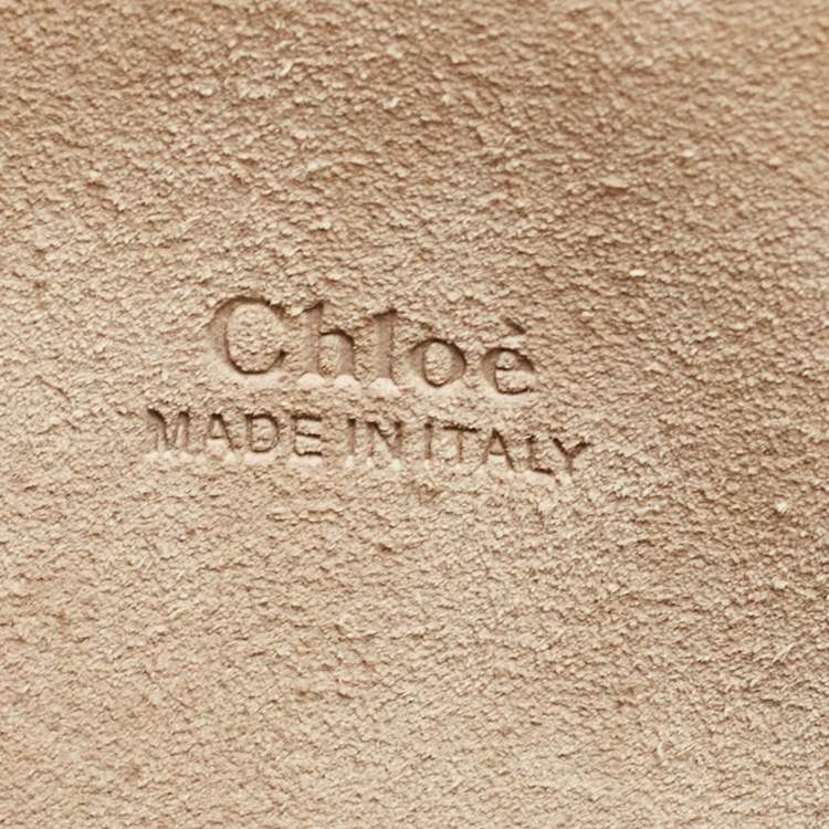 Pre Owned Chloe Black/Teal Leather and Suede Medium Studded Faye Shoulder Bag