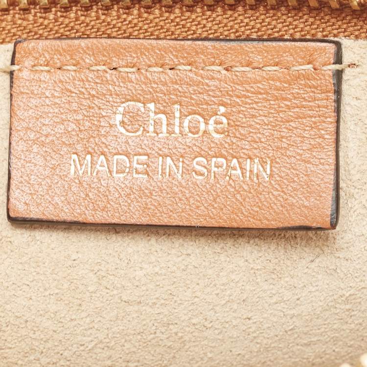 Pre Owned Chloe Brown Leather and Suede  Small Jane Tassel Shoulder Bag