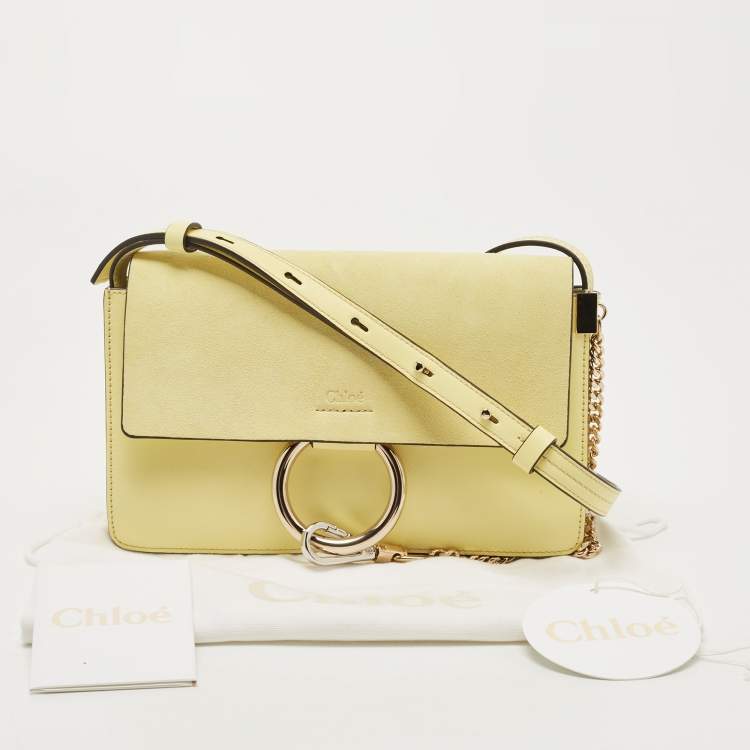 مملوكة مسبقًا Chloe Yellow Leather and Suede Small Faye Shoulder Bag