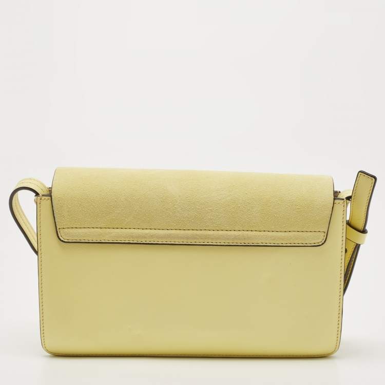 مملوكة مسبقًا Chloe Yellow Leather and Suede Small Faye Shoulder Bag