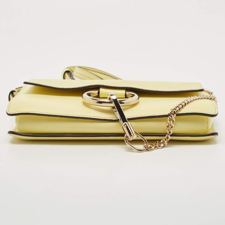 مملوكة مسبقًا Chloe Yellow Leather and Suede Small Faye Shoulder Bag