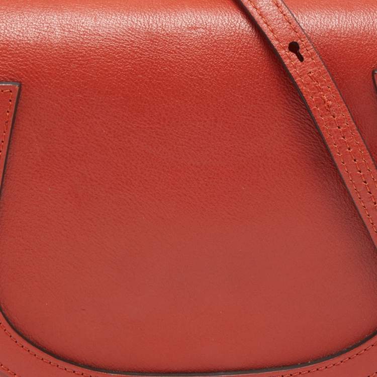 Pre Owned Chloe Brick Brown Leather Small Nile Bracelet Crossbody Bag