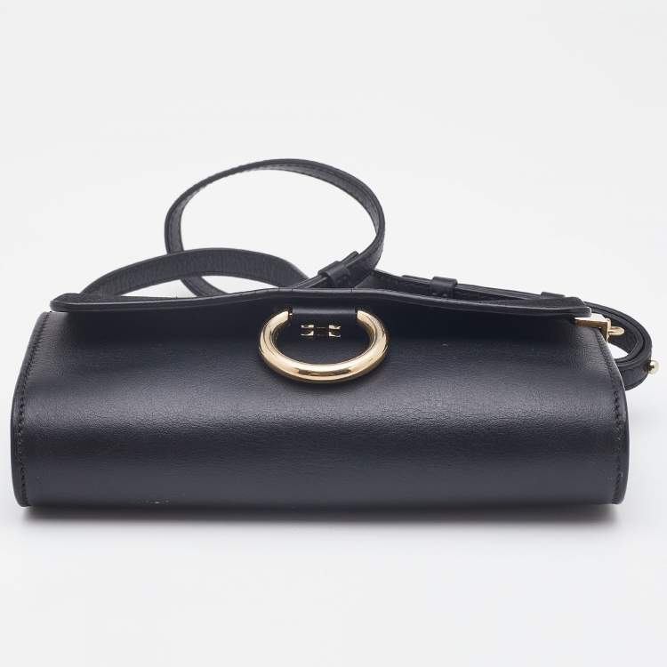 Pre Owned Chloe Black Leather and Suede Mini Faye Crossbody Bag