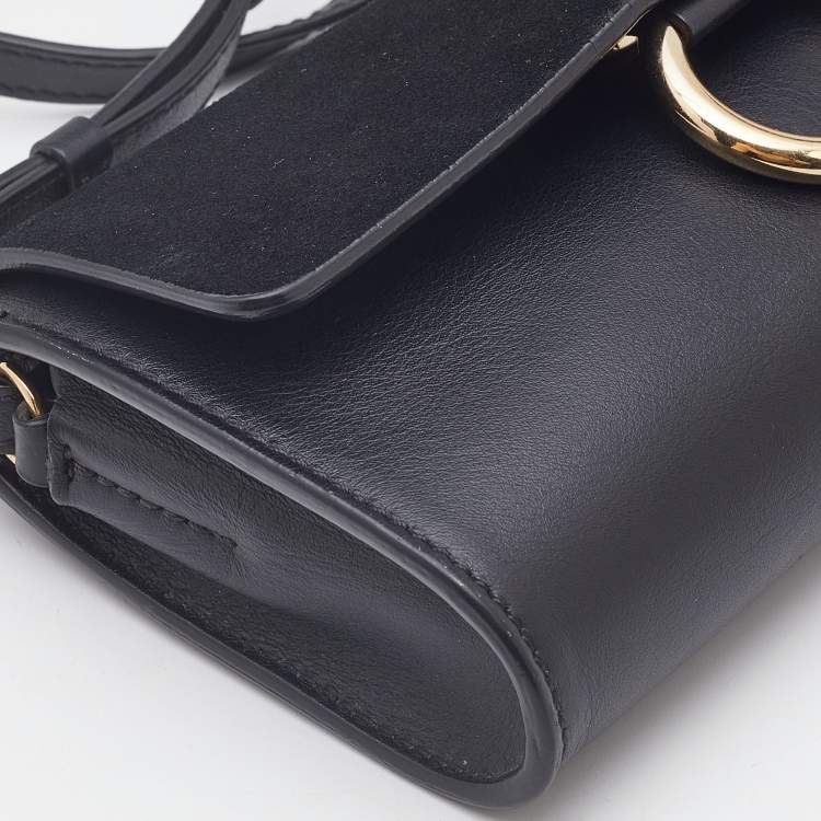Pre Owned Chloe Black Leather and Suede Mini Faye Crossbody Bag