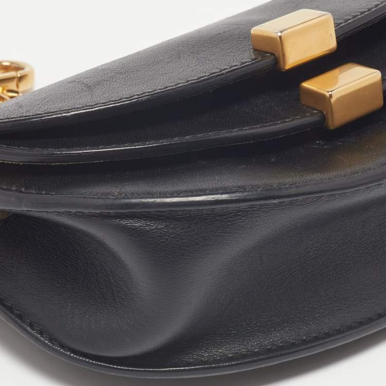 Pre Owned Chloe Black Leather Georgia Convertible Belt Bag