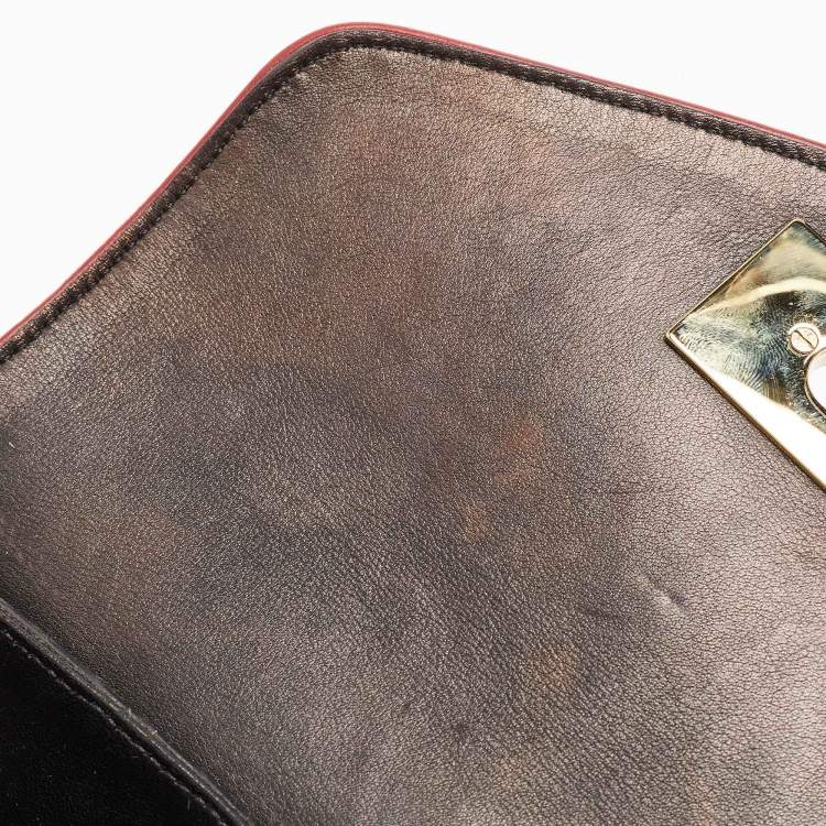 Pre Owned Chloe Beige/Black Lizard and Leather Small Sally Shoulder Bag