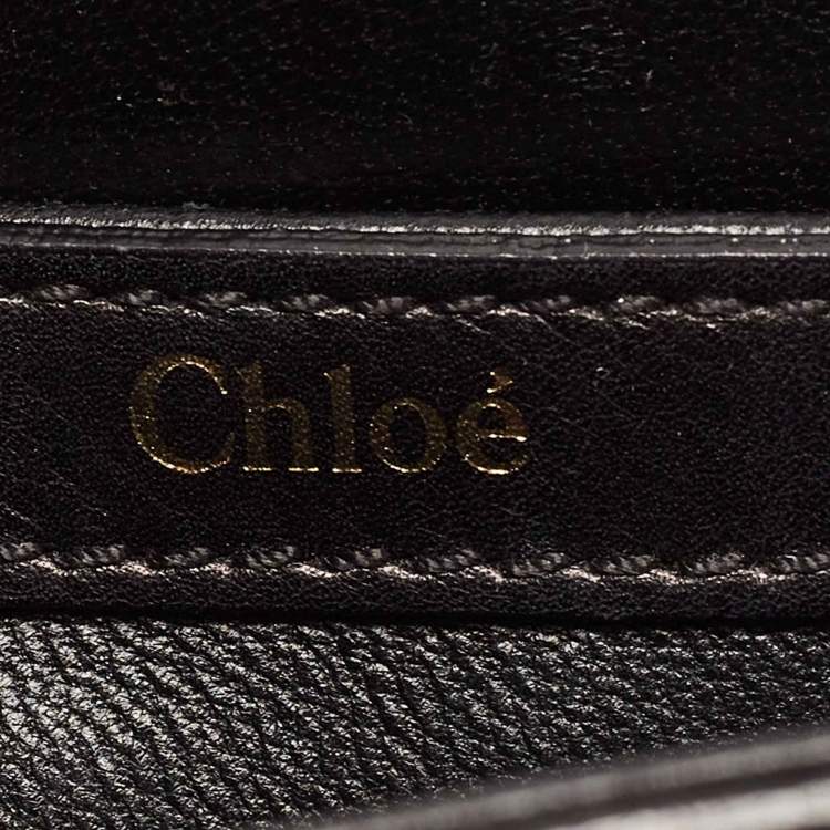 Pre Owned Chloe Beige/Black Lizard and Leather Small Sally Shoulder Bag