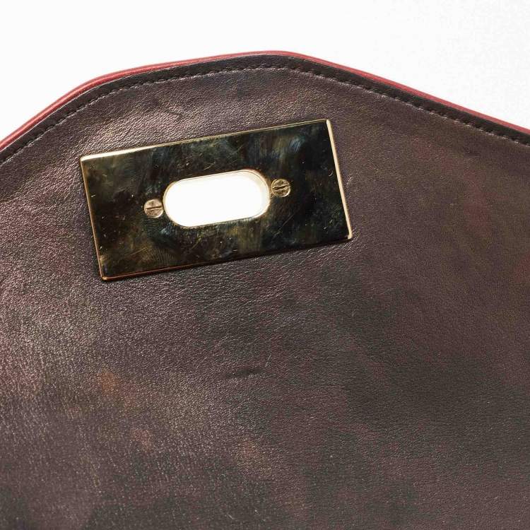 Pre Owned Chloe Beige/Black Lizard and Leather Small Sally Shoulder Bag