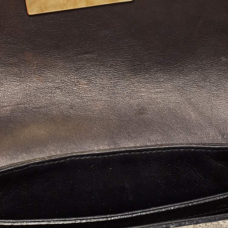 Pre Owned Chloe Beige/Black Lizard and Leather Small Sally Shoulder Bag