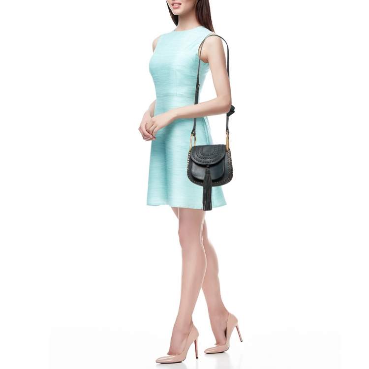 مملوكة مسبقًا Chloe Dusky Blue Leather Mini Hudson Shoulder Bag