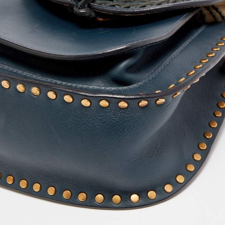 مملوكة مسبقًا Chloe Dusky Blue Leather Mini Hudson Shoulder Bag
