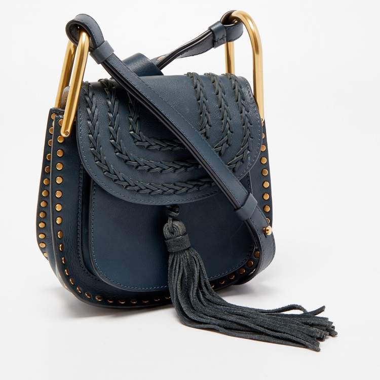 مملوكة مسبقًا Chloe Dusky Blue Leather Mini Hudson Shoulder Bag