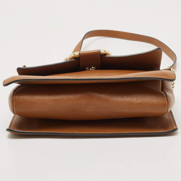 Pre Owned Chloe Brown/Tan Leather and Suede Small Faye Shoulder Bag