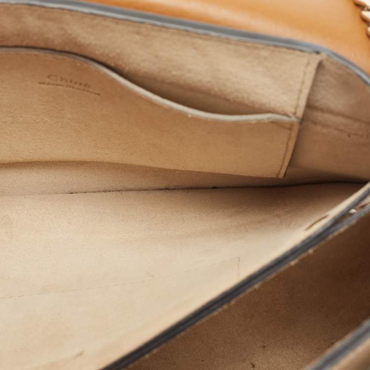 Pre Owned Chloe Brown/Tan Leather and Suede Small Faye Shoulder Bag