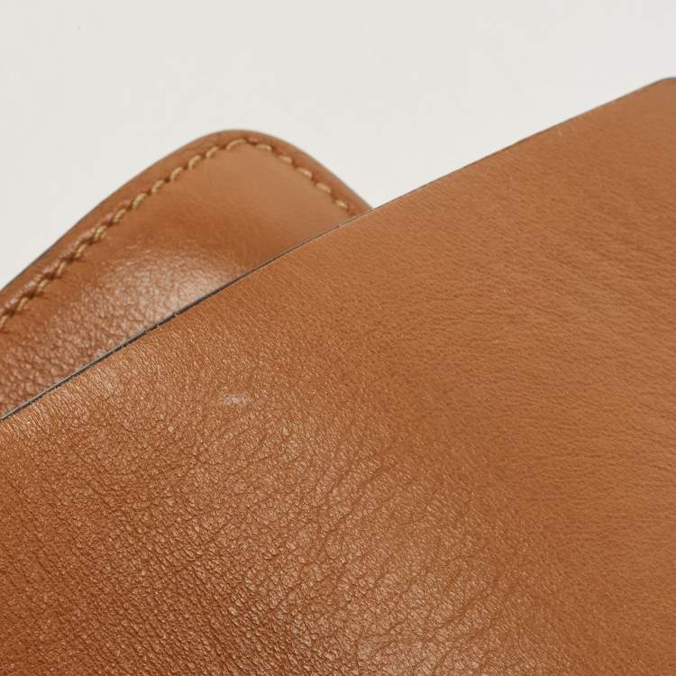 Pre Owned Chloe Brown/Tan Leather and Suede Small Faye Shoulder Bag