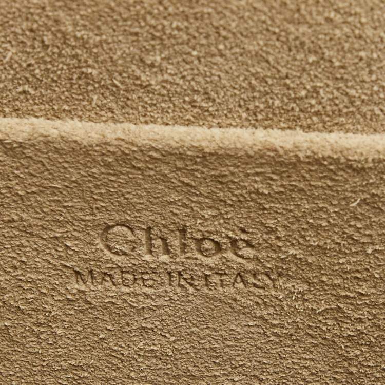Pre Owned Chloe Brown Leather and Suede Small Nile Bracelet Crossbody Bag