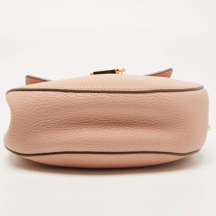 Pre Owned Chloe Light Peach Leather Medium Drew Shoulder Bag