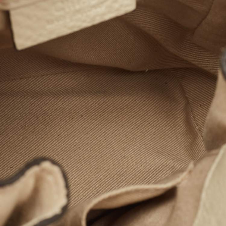 Pre Owned Chloe Cream Leather and Suede Mini Faye Daye Backpack
