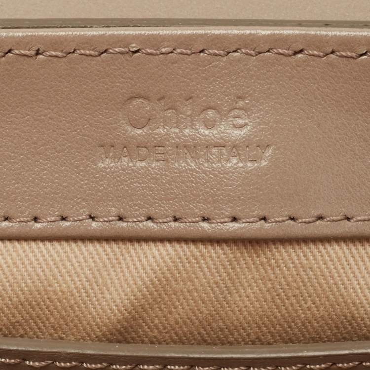 Pre Owned Chloe Grey Leather Mini C Top Handle Bag