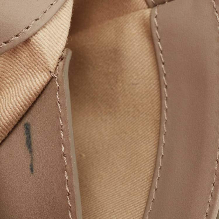 Pre Owned Chloe Grey Leather Mini C Top Handle Bag