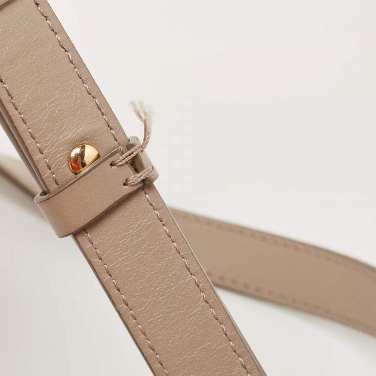 Pre Owned Chloe Grey Leather Mini C Top Handle Bag