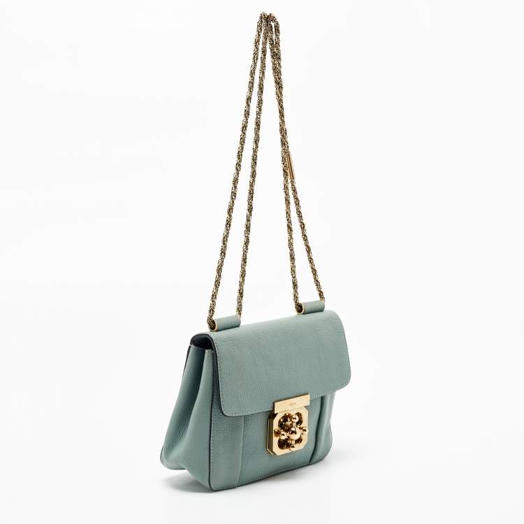مملوكة مسبقًا Chloe Light Blue Leather Small Elsie Shoulder Bag
