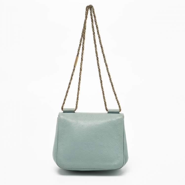 مملوكة مسبقًا Chloe Light Blue Leather Small Elsie Shoulder Bag
