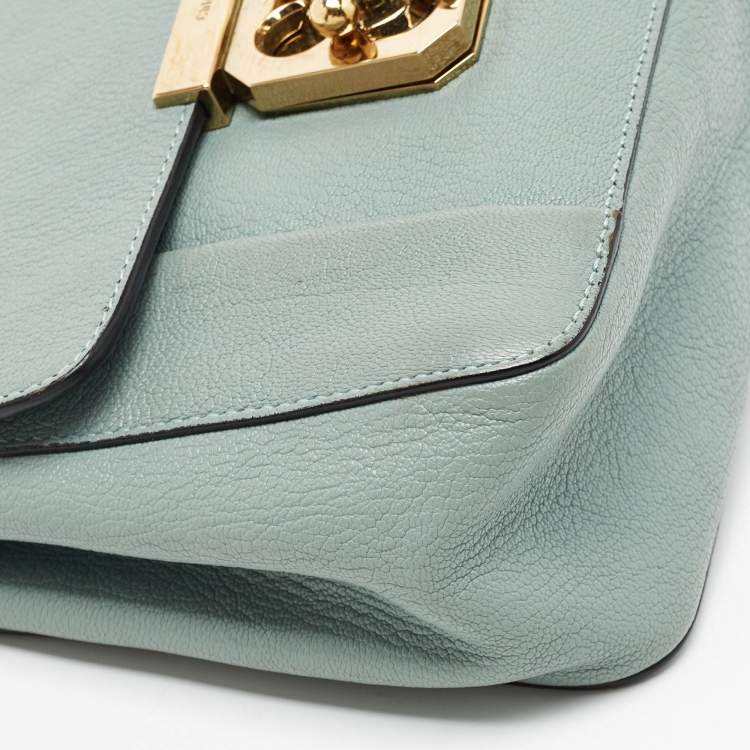 مملوكة مسبقًا Chloe Light Blue Leather Small Elsie Shoulder Bag