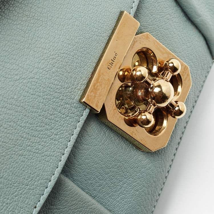 مملوكة مسبقًا Chloe Light Blue Leather Small Elsie Shoulder Bag