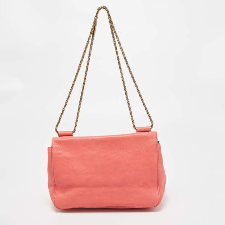مملوكة مسبقًا Chloe Coral Orange Leather Medium Elsie Shoulder Bag