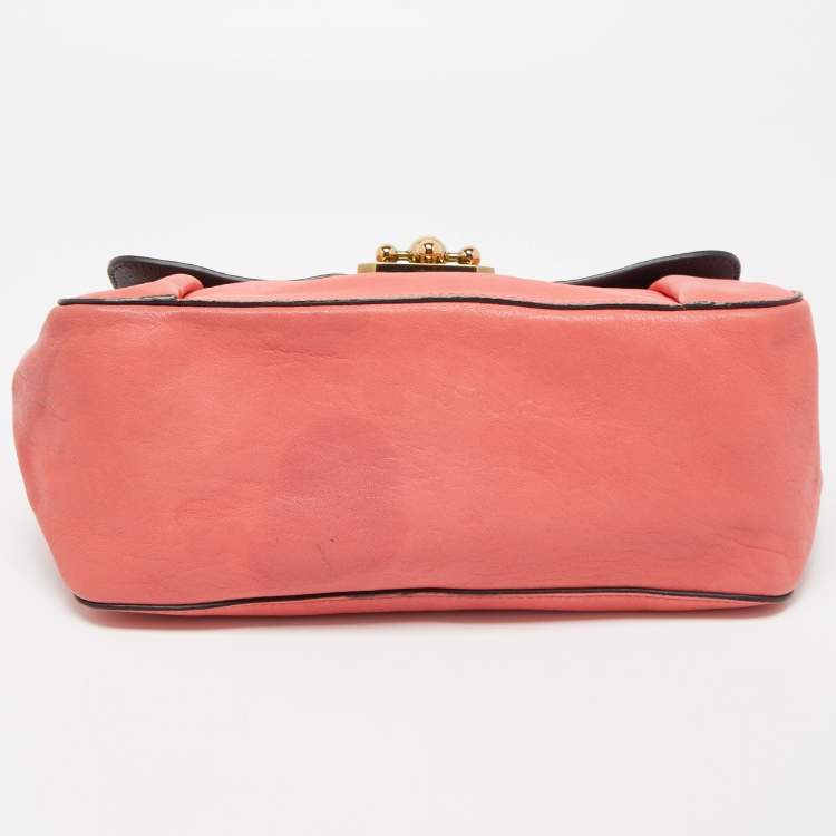 مملوكة مسبقًا Chloe Coral Orange Leather Medium Elsie Shoulder Bag